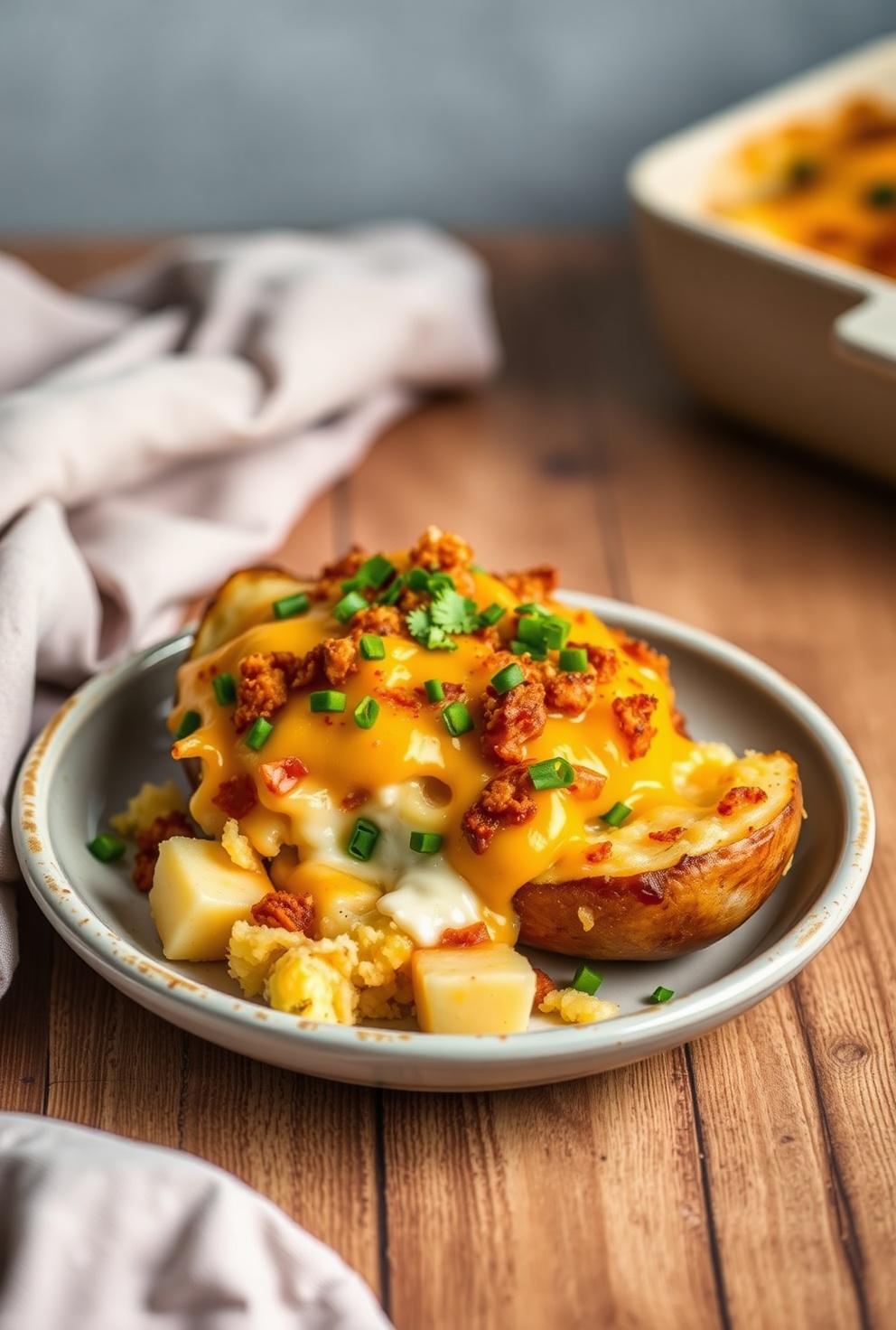 Cheesy Loaded Potato Bake Pinterest