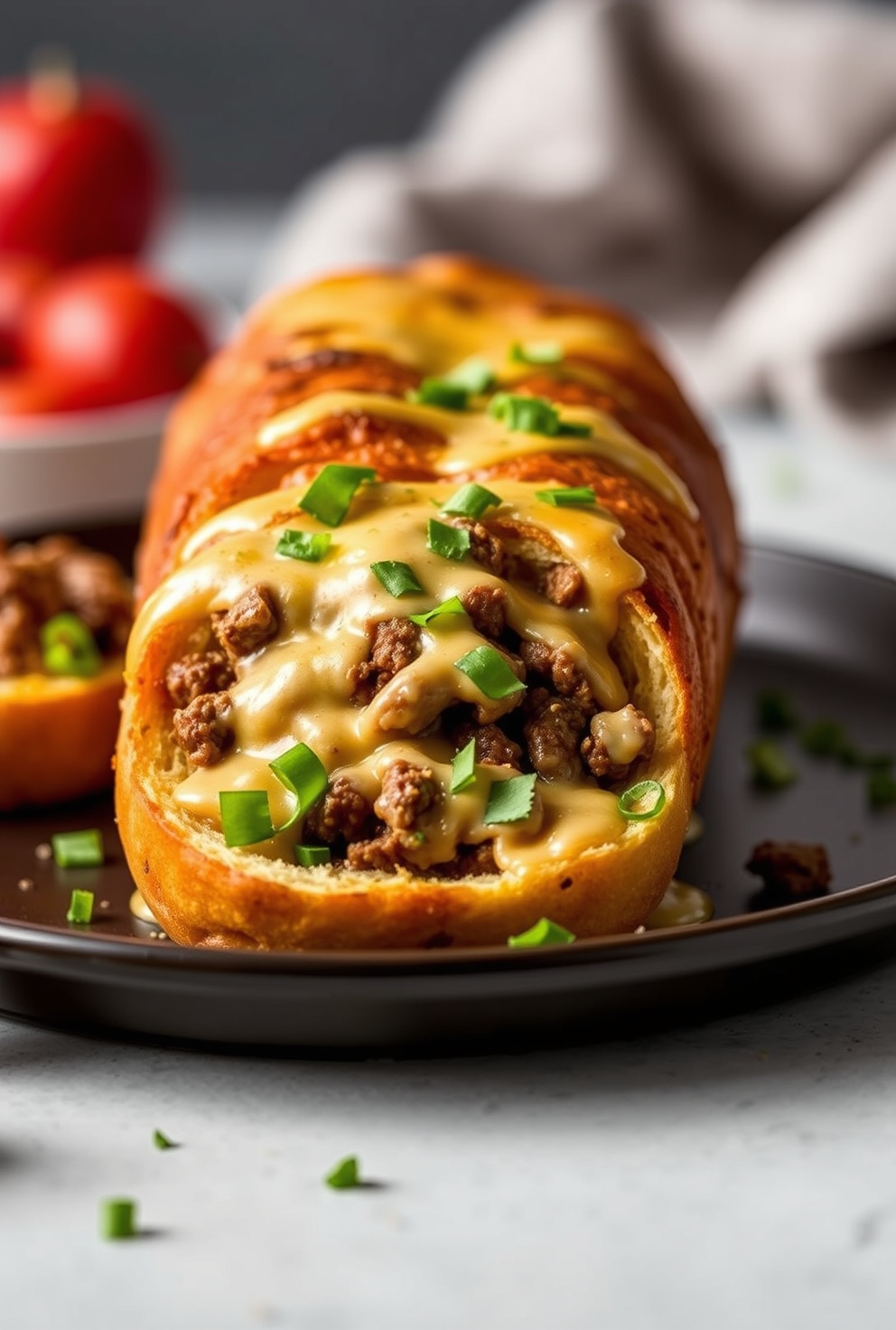 Ultimate Cheesy Beef Stuffed Garlic Bread Pinterest